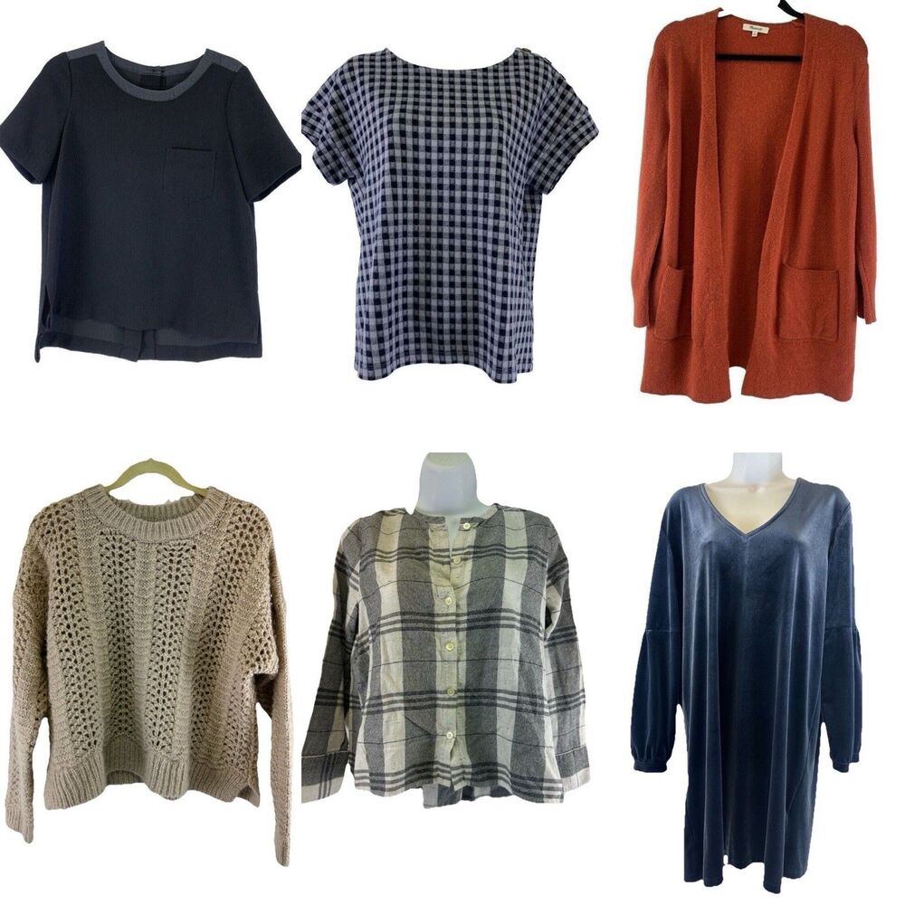 Madewell Clothes Lot 6 Sweaters Tops Velvet Dress Cardigan Sweater Size Small ML